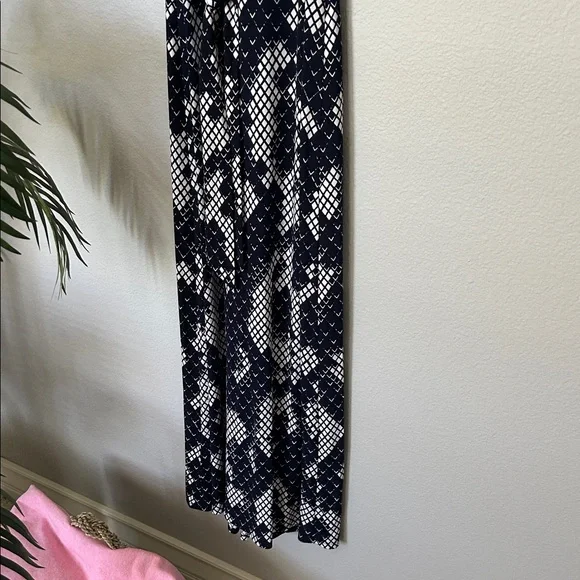 Eliza J Jersey Maxi Dress New Navy and White Maxi Dress Tie Waist - Picture 12 of 12